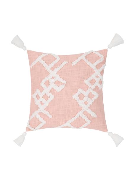 Poszewka na poduszkę z tuftowaną dekoracją Tikki, 100% bawełna, Brudny różowy, S 40 x D 40 cm
