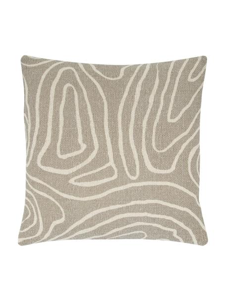 Federa arredo Nomad, 100% cotone, Beige, bianco crema, Larg. 45 x Lung. 45 cm