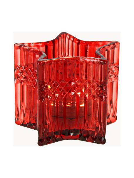 Teelichthalter Gaviolla, Glas, Rot, Ø 10 x H 8 cm