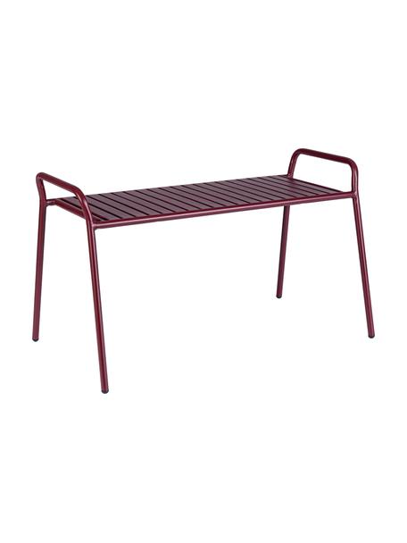 Zahradní kovová lavice Dalya, Ocel s práškovým nástřikem, Vínově červená, Š 88 cm, V 51 cm