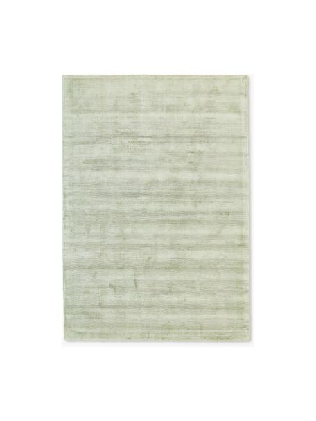 Tappeto in viscosa fatto a mano Jane, Retro: 100% cotone, Verde salvia, Larg. 80 x Lung. 150 cm (taglia XS)