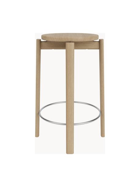 Tabouret en chêne Passage, Bois de chêne, acier, Ø 46 x haut. 65 cm