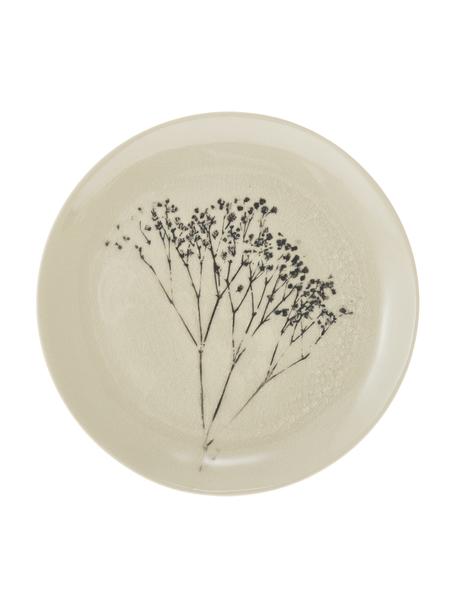 Ručně vyrobený snídaňový talíř s motivem trávy Bea, Kamenina, Béžová, více barev, Ø 22 cm