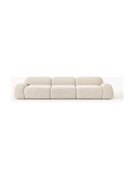 Modulares Sofa Wolke (4-Sitzer) aus Bouclé, Bezug: Bouclé (96 % Polyester, 4, Bouclé Hellbeige, B 343 x T 118 cm