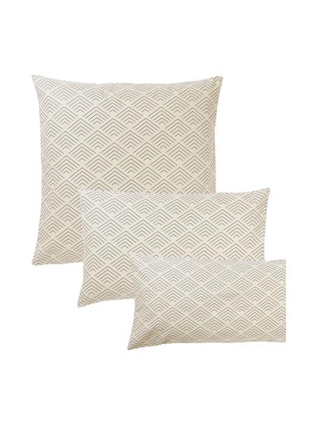 Baumwoll-Kissenbezug Milano mit grafischem Muster, Webart: Renforcé Fadendichte 144 , Beige, B 40 x L 80 cm