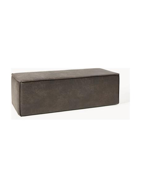 Polsterbank Sanja aus recyceltem Leder, Bezug: 70 % Leder, 30 % Polyeste, Gestell: Kiefernholz, Sperrholz, Beine: Kunststoff Dieses Produkt, Leder Taupe, B 122 x T 54 cm