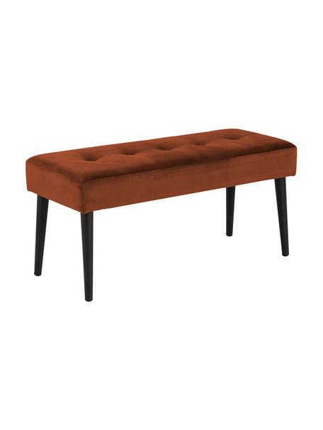 Čalouněná lavice ze sametu Glory, Měděná, černá, Š 95 cm, V 45 cm