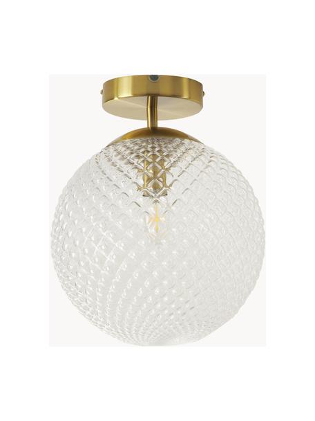 Malá stropná lampa zo skla Lorna, Priehľadná, odtiene zlatej, Ø 25 x V 30 cm