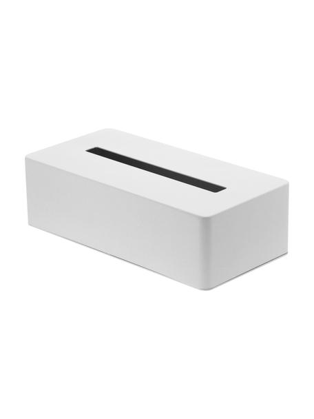 Contenitore per fazzoletti cosmetici Tower, Metallo verniciato a polvere, Bianco, Larg. 27 x Alt. 8 cm