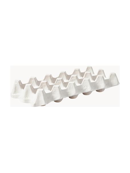 Plateau pour 10 œufs Nea, Grès cérame, Blanc cassé, long. 26 x larg. 13 cm