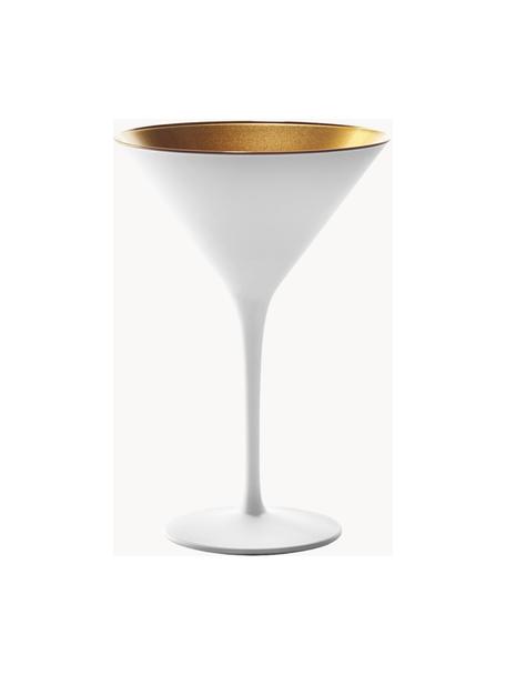 Krištáľové poháre na miešané nápoje Elements, 6 ks, Krištáľové sklo, potiahnuté, Biela, mosadzné odtiene, Ø 12 x V 17 cm