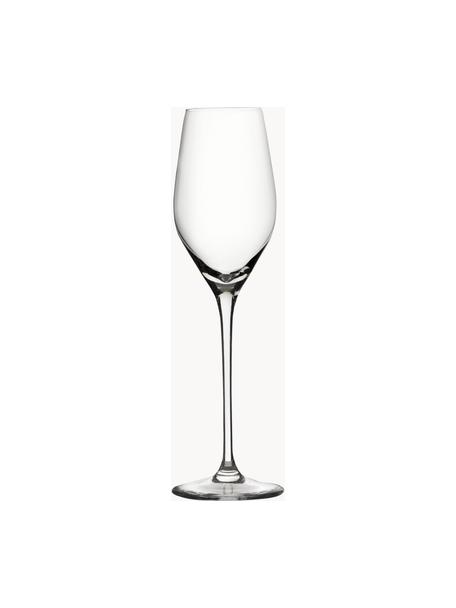 Křišťálové sklenice na šampaňské Exquisit, 6 ks, Křišťálové sklo, Transparentní, Ø 7 x V 25 cm, 265 ml