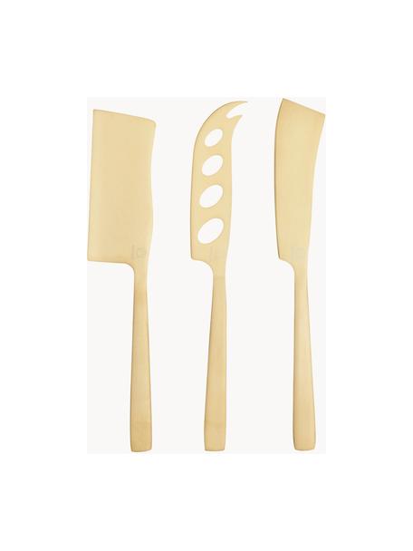 Set 3 coltelli da formaggio spazzolati opachi Art, Acciaio inossidabile rivestito

Le posate sono realizzate in acciaio inossidabile. È quindi durevole, non arrugginisce ed è resistente ai batteri, Dorato opaco, Lung. 25 cm