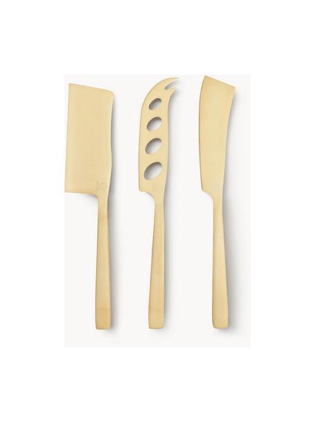 Set 3 coltelli da formaggio spazzolati opachi Art, Acciaio inossidabile rivestito

Le posate sono realizzate in acciaio inossidabile. È quindi durevole, non arrugginisce ed è resistente ai batteri, Dorato opaco, Lung. 25 cm