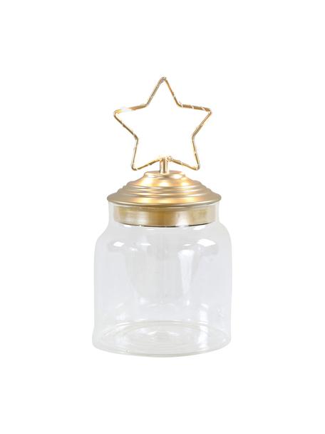Bote con luces LED Star, Transparente, dorado, Ø 11 x Al 15 cm