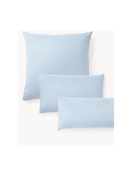 Taie d'oreiller en percale de coton avec passepoil Daria, Bleu ciel, beige clair, larg. 65 x long. 65 cm