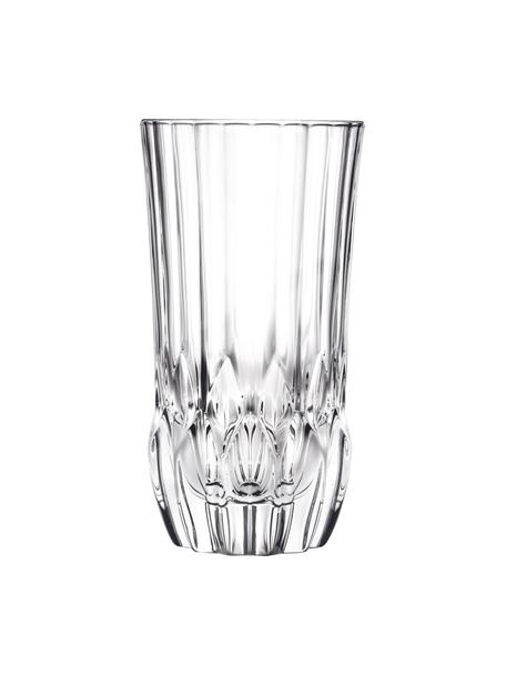 Kristallen glazen Adagio met reliëf, 6 stuks, Kristalglas, Transparant, Ø 8 x H 15 cm