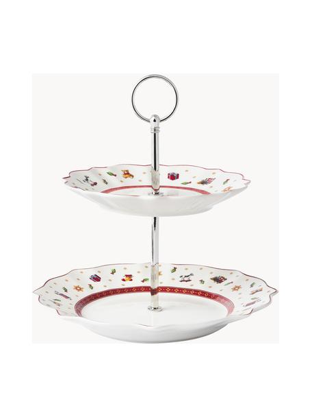 Etažérka s vánočním vzorem Delight, Ø 26 cm, Bílá, červená, více barev, Ø 26 cm, V 24 cm