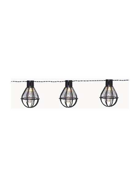 Guirlande lumineuse extérieur Cage, 280 cm, 8 lampions, Noir, transparent, long. 280 cm