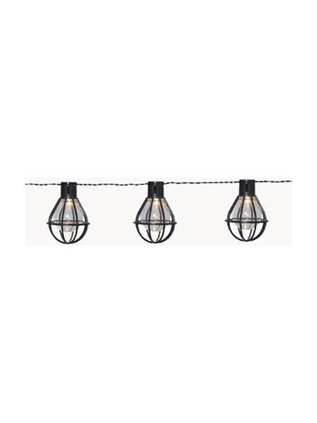 Outdoor LED-Lichterkette Cage, 280 cm, 8 Lampions, Lampions: Kunststoff, Schwarz, Transparent, L 280 cm