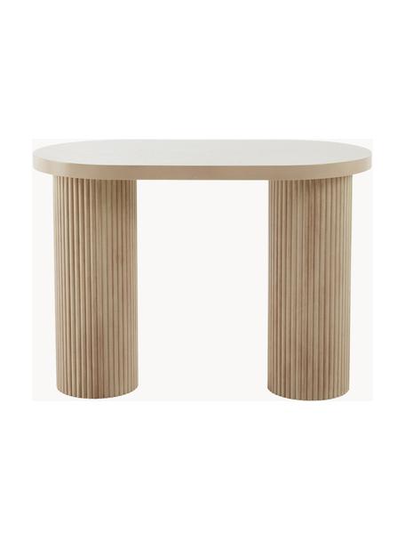 Houten bureau Torello met groefreliëf, Tafelblad: MDF met eikenhoutfineer e, Poten: eikenhoutkleurig, Licht eikenhout, B 100 x H 72 cm