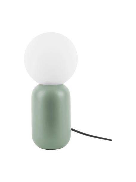 Klein nachtlampje Gala van opaalglas, Lampenkap: opaalglas, Lampvoet: gecoat metaal, Groen, wit, Ø 15 x H 32 cm