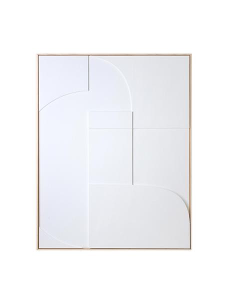 Wandobjekt Rahmenrelief-Kunsttafel Amido, Rahmen: Eschenholz, Weiß, Helles Holz, B 63 x H 83 cm