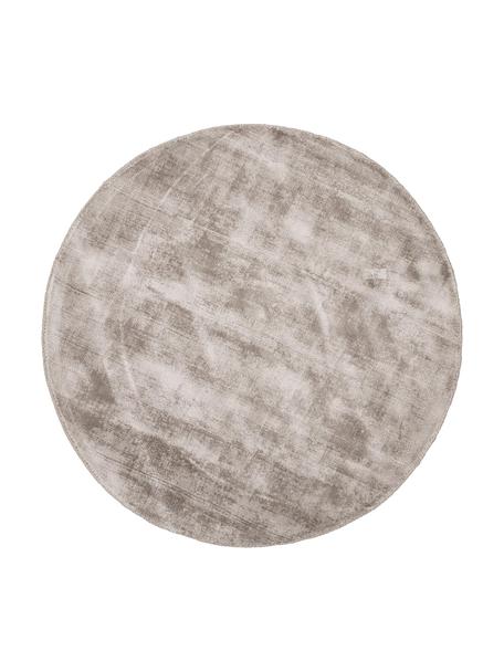 Tapis rond en viscose tissé main Jane, Taupe, Ø 120 cm (taille S)