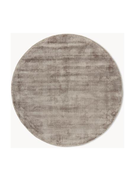 Tapis rond en viscose tissé main Jane, Taupe, Ø 115 cm (taille S)