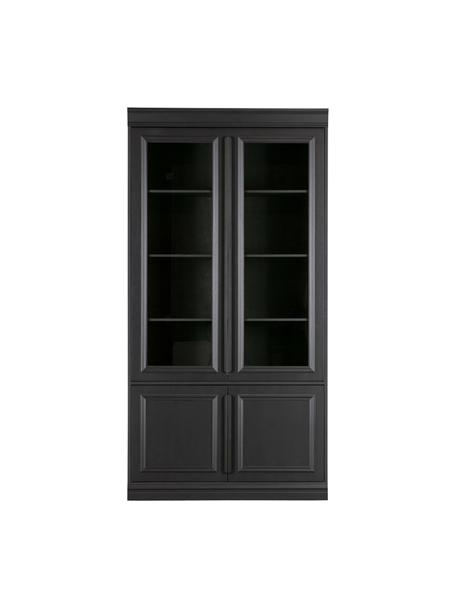 Vitrine Organize aus Kiefernholz, Schwarz, B 110 x H 215 cm