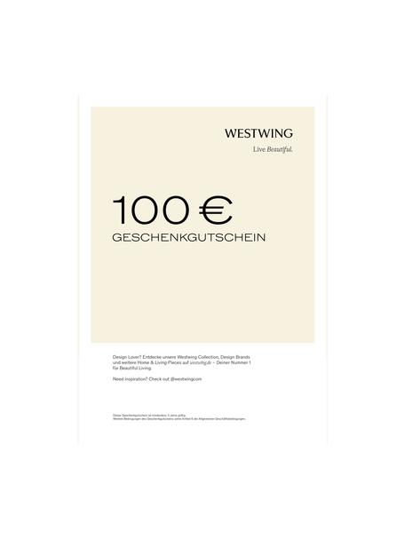 Gutschein zum Ausdrucken, Digitaler Gutschein zum selbst Ausdrucken und sofort verwenden! 
Nach Zahlungseingang erhältst Du direkt eine E-Mail mit dem Link zu Deinem Gutschein. Du kannst einfach die PDF-Datei abspeichern und ausdrucken., Cremeweiß, Schwarz, 100