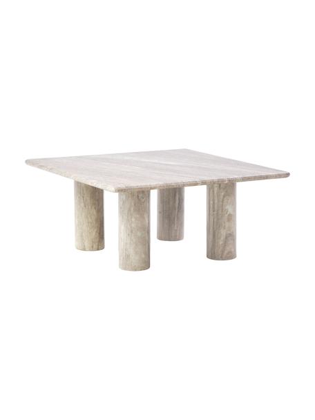 Marmeren salontafel Mabel, vierkant, Travertijn, B 80 cm x H 35 cm