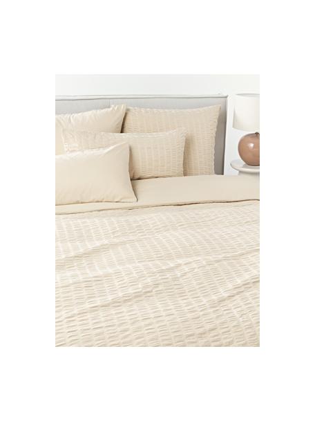 Baumwoll-Bettdeckenbezug Esme, Hellbeige, B 135 x L 200 cm