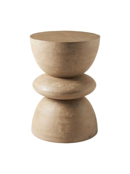 Odkladací stolík z mangového dreva Benno, Masívne mangové drevo, lakované, Mangové drevo, svetlý lak, Ø 35 x V 50 cm