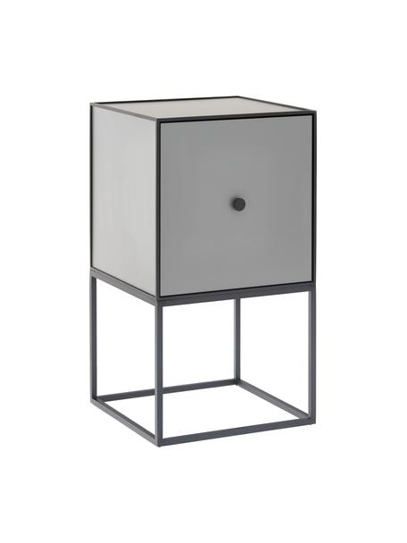 Dizajnový odkladací stolík Frame, sivá, Konštrukcia a rám: čierna Konštrukcia: tmavosivá, Š 35 x V 63 cm