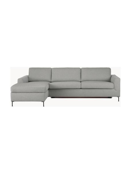Sofá cama Cucita (3 plazas), con colchón, Tapizado: tejido (poliéster) Alta r, Estructura: madera de pino maciza., Patas: metal pintado., Tejido gris, An 274 x F 164 cm, chaise longue izquierda
