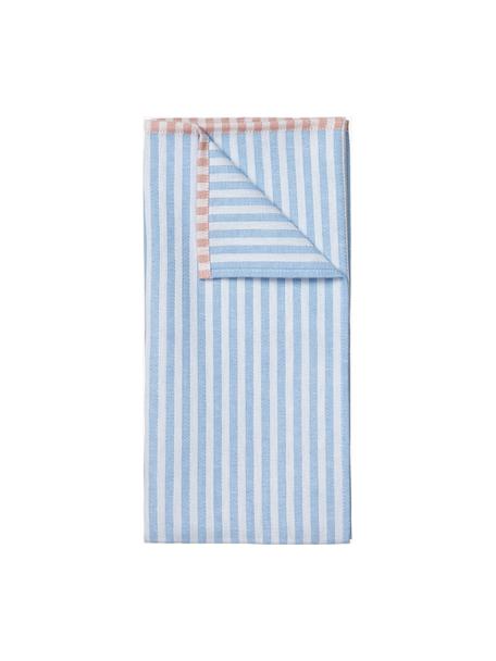 Torchons en coton rayé Lamel, 2 pièces, 100 % coton, Blanc, bleu, rose, larg. 50 x long. 70 cm