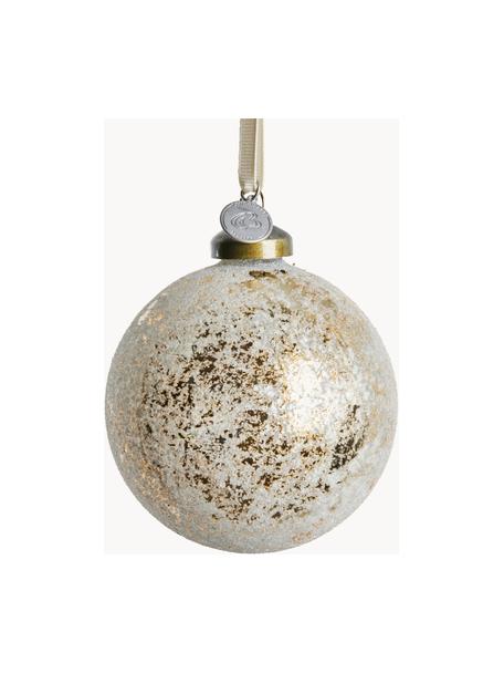 Boules de Noël Clearena, 6 pièces, tailles variées, Verre, Doré, blanc cassé, Ø 8 cm