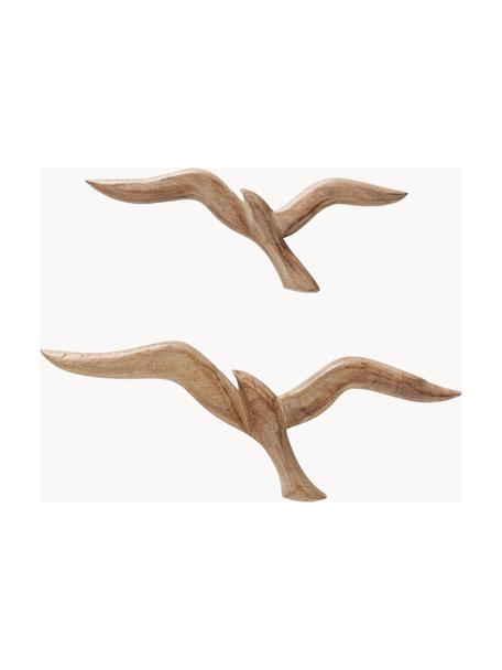 Set di 2 decorazioni da parete Birds, Legno di mango, Legno di mango, Set in varie misure