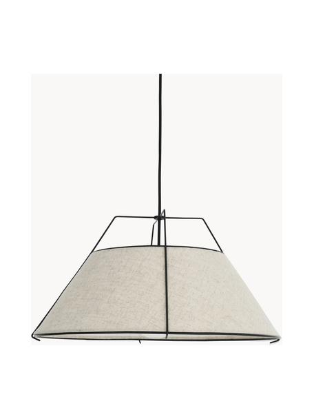 Lámpara de techo Miro, Pantalla: lino, Cable: cubierto en tela, Beige claro, Ø 50 x Al 27 cm