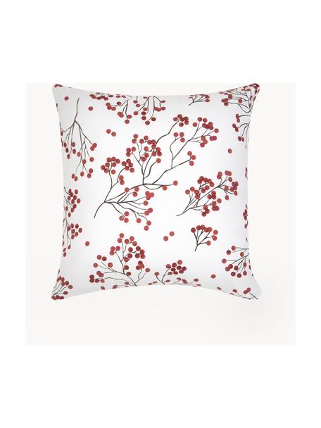 Kussenhoes Berry met wintertakken, Katoen, Wit, rood, zwart, B 40 x L 40 cm