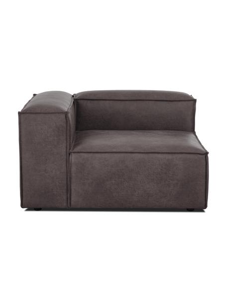 Rohový modul z recyklované kůže Lennon, Hnědošedá, Š 119 cm, H 119 cm, levé rohové provedení