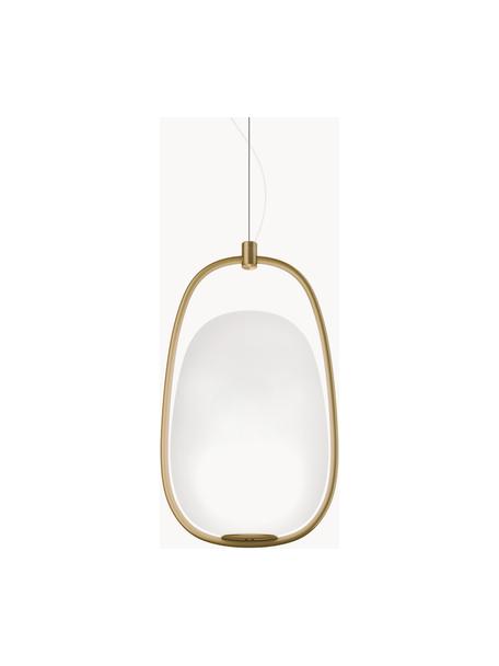 Dimbare hanglamp Lanna, mondgeblazen, Lampenkap: mondgeblazen glas, Goudkleurig, Ø 22 x H 40 cm