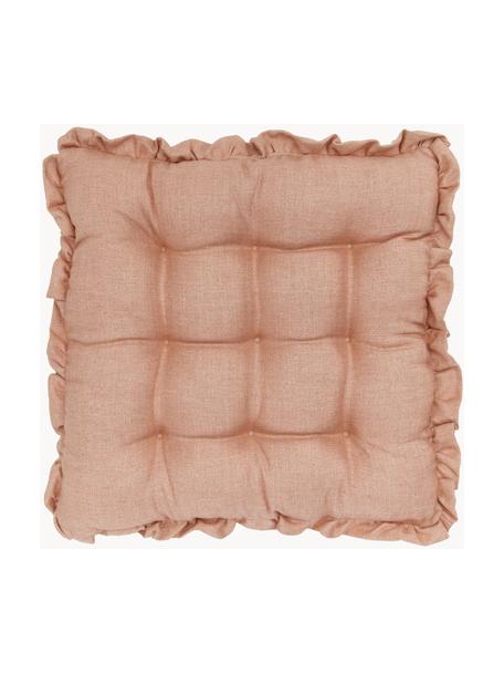Sitzkissen Camille mit Rüschen, Bezug: 60% Polyester, 25% Baumwo, Apricot, B 40 x L 40 cm