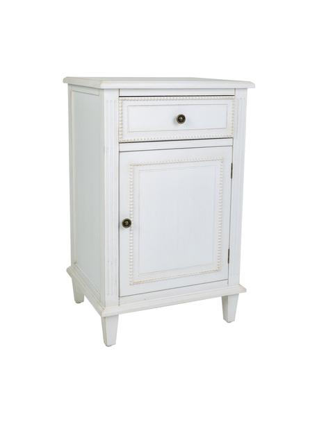Mesita de noche Barbarock, Madera, Madera pintada blanco, An 45 x Al 72 cm