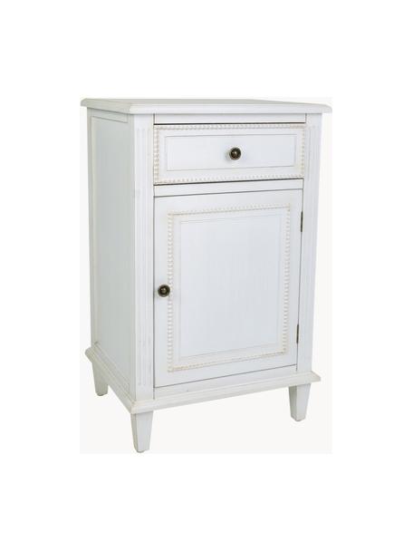 Mesita de noche Barbarock, Madera, Madera pintada blanco, An 45 x Al 72 cm
