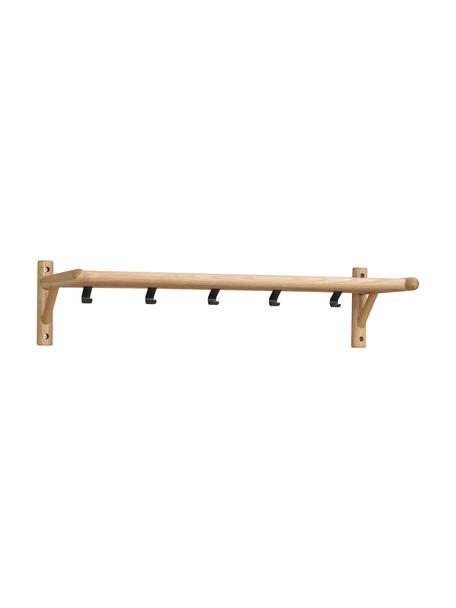 Wandkapstok Milford van eikenhout, Eikenhout, zwart, B 80  x H 19 cm
