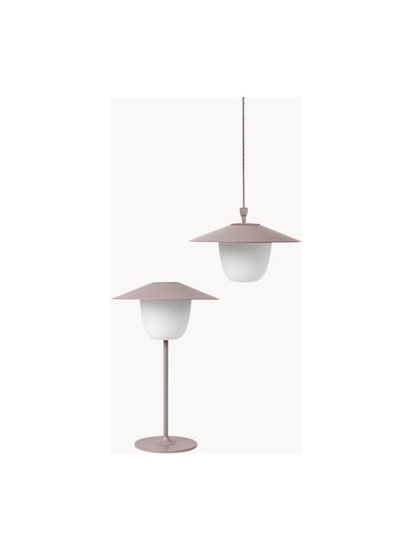 Mobile dimmbare LED-Außenleuchte Ani zum Hängen oder Stellen, Lampenschirm: Aluminium, Lampenfuß: Aluminium, beschichtet, Altrosa, Weiß, Ø 22 x H 33 cm