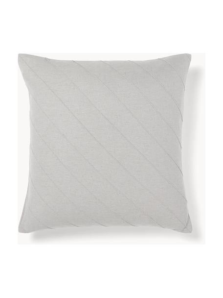 Housse de coussin 45x45 en lin Malia, 51 % lin, 49 % coton, Gris clair, larg. 45 x long. 45 cm