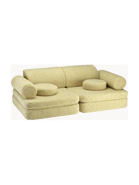 Ręcznie wykonana sofa dziecięca Teddy Sugar, Tapicerka: Teddy (100% poliester), Jasnozielony Teddy, S 132 x G 79 cm